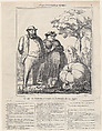 The king of pumpkins receiving the homage of his subjects, from "Autumn sketches", Honoré Daumier  French, Lithograph on newsprint; second state of two (Delteil)