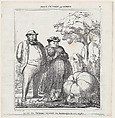 The king of pumpkins receiving the homage of his subjects, from 'Autumn sketches,' published in Le Charivari, September 23, 1865, Honoré Daumier  French, Lithograph on newsprint; second state of two (Delteil)