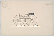 Design for Wagon, no. 1098a, Brewster & Co.  American, Pen and black ink, watercolor and gouache with gum arabic