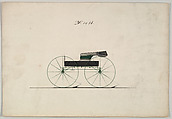 Design for Wagon, no. 1098, Brewster & Co.  American, Pen and black ink, watercolor and gouache with gum arabic.