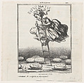 The lady of the eggs: Watch out! It's important not to break any of them!, from 'News of the day,' published in "Le Charivari", Honoré Daumier  French, Lithograph on newsprint; second state of two (Delteil)
