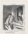 The concierge rehearsing his December smile: Take care! take care! For New Year's Day is approaching!, from 'News of the day,' published in Le Charivari, December 13, 1866, Honoré Daumier French, Lithograph on newsprint; second state of two (Delteil)