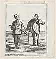 You are a warden, it is all right for me since I have a license, from "News of the day", Honoré Daumier French, Lithograph on newsprint; second state of two (Delteil)