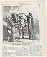 Empedocles receiving the divine honors from the inhabitants of Salinonte for having a river purified: Project proposed b the Charivari to the Academy of Fine Arts, from 'News of the day,' published in Le Charivari, May 1, 1866, Honoré Daumier  French, Lithograph on newsprint