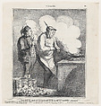 Behold the broken eggs, the question is whether the omelette will come out well, from 'News of the day,' published in "Le Charivari", Honoré Daumier  French, Lithograph on newsprint; second state of two (Delteil)