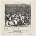 The decline of the drama in 1866, from 'Parisian habits,' published in Le Charivari, May 2, 1866, Honoré Daumier French, Lithograph on newsprint; second state of two (Delteil)