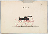 Design for Wagon, no. 905b, Brewster &amp; Co. (American, New York), Pen and black ink, watercolor and gouache