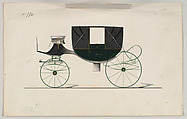 Design for Landau, no. 774, Brewster & Co. (American, New York), Pen and black ink, watercolor and gouache with gum arabic and metallic ink