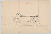 Design for Landau, no. 900, Brewster & Co. (American, New York), pen and black ink, watercolor and gouache