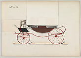 Design for Landau, no. 942a, Brewster & Co. (American, New York), Pen and black ink, watercolor and gouache with gum arabic and metallic ink