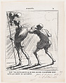 Galileo: You wouldn't be annoyed, my good Joshua, to stop the sun once again for the sake of my show, from 'News of the day,' published in Le Charivari, February 22, 1867, Honoré Daumier  French, Lithograph and pen and brown ink on newsprint; third state of three, proof (Delteil)