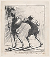 Galileo: You wouldn't be annoyed, my good Joshua, to stop the sun once again for the sake of my show, from 'News of the day,' published in "Le Charivari", Honoré Daumier  French, Lithograph and pen and brown ink on newsprint; third state of three, proof (Delteil)