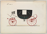 Landau #1032a, Brewster &amp; Co. (American, New York), Pen and black ink, watercolor and gouache