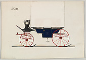 Design for Landau, no. 1079, Brewster & Co. (American, New York), Pen and black ink, watercolor and gouache with gum arabic and metallic ink