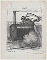 Madame is moving, from 'News of the day', Honoré Daumier  French, Lithograph, pen and brown ink, and red pencil on newsprint; proof