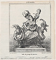 Imitation of the Laocoön-group, from 'News of the day,' published in Le Charivari, April 6, 1868, Honoré Daumier  French, Lithograph on newsprint; second state of two (Delteil)