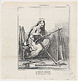 Modern Penelope: one gun after another, from 'News of the day,' published in "Le Charivari", Honoré Daumier French, Lithograph on newsprint; second state of two (Delteil)
