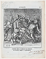 History revised and corrected by the operetta: Go ahead Chilperic and Agamemnon!, from 'News of the day,' published in Le Charivari, December 11, 1868, Honoré Daumier French, Lithograph, pen and brown ink and graphite on newsprint; second state of two, proof (Delteil)