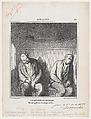 The deputies on leave. Dreaming that they will not be re-elected, from 'News of the day,' published in Le Charivari, September 9, 1868, Honoré Daumier  French, Lithograph, pen and brown ink, red pencil, and graphite on newsprint; second state of three, proof (Delteil)