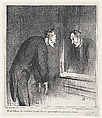 Rehearsing his smile before presenting himself to his constituency, from 'News of the day,' published in Le Charivari, April 20, 1869, Honoré Daumier  French, Lithograph on newsprint; second state of two (Delteil)