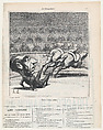 Between two chairs, from 'News of the day,' published in Le Charivari, April 15, 1869, Honoré Daumier  French, Lithograph on newsprint; second state of two (Delteil)
