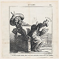 I beg you, get back into your box. You are going to endanger my equilibrium, from 'News of the day,' published in Le Charivari, January 13, 1869, Honoré Daumier  French, Lithograph on newsprint; second state of two (Delteil)