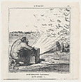 The electoral machine gun. What a strewing of flowers., from 'News of the day,' published in Le Charivari, May 11, 1869, Honoré Daumier  French, Lithograph on newsprint; second state of two (Delteil)