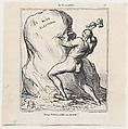 Will he be God, a table, or a basin?, from 'News of the day,' published in Le Charivari, April 12, 1869, Honoré Daumier  French, Lithograph on newsprint; third state of three (Delteil)