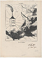 Look out for the light!, from 'News of the day,' published in Le Charivari, April 5, 1870, Honoré Daumier  French, Lithograph and pen and brown ink on newsprint; second state of two, proof (Delteil)