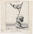 Pole-vault: An exercise taken from the circus, from 'News of the day,' published in Le Charivari, March 9, 1870, Honoré Daumier  French, Lithograph on newsprint; second state of two (Delteil)