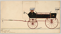 Design for Break (unnumbered), Brewster & Co. (American, New York), Pen and black ink, watercooor and gouache with gum arabic