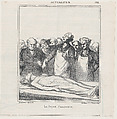 An anatomy lesson, from 'News of the day,' published in Le Charivari, August 21, 1869, Honoré Daumier  French, Lithograph on newsprint; second state of two (Delteil)