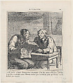 –They're talking about new elections. –Before I vote for a candidate, I want him to be examined by a doctor to make sure he is not declared invalid again, from 'News of the day,' published in Le Charivari, September 27, 1869, Honoré Daumier  French, Lithograph on newsprint; third state of three (Delteil)