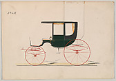 Design for Rockaway, no. 558, Brewster & Co. (American, New York), Pen and black ink, watercolor and gouache with gum arabic and metallic ink