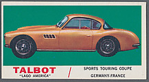 1961 Topps Sports Cars Card Series, Topps Chewing Gum Company (American, Brooklyn), Commercial lithograph