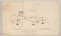 Design for Coach, no. 231, Brewster & Co. (American, New York), Graphite, pen and black ink with ink wash and -- red ink stamp ink