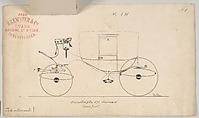 Design for Coach, no. 231, Brewster &amp; Co. (American, New York), Graphite, pen and black ink with ink wash and -- red ink stamp ink