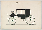 Coach #1010, Brewster & Co. American, Pen and black ink, watercolor and gouache, metallic ink, and gum arabic