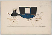 Coach (unnumbered), Brewster & Co.  American, Pen and black ink and watercolor and gouache, with graphite on verso.
