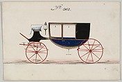 Coach #963, Brewster & Co. American, Pen and black ink, watercolor and gouache, gum arabic, and metallic ink