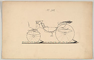 Design for Vis-à-vis, no. 202, Brewster & Co. American, Pen and black ink, watercolor and gouache