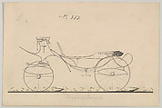 Design for Vis-à-vis/ Barouche, no. 353, Brewster & Co. (American, New York), Graphite, pen and black ink, watercolor and gouache