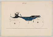 Design for Vis-à-vis/ Caleche, no. 725, Brewster & Co.  American, Pen and black in, watercolor and gouache with gum arabic