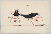 Caleche #851, Brewster & Co. American, Graphite, pen and black ink, watercolor and gouache with metallic paint or ink