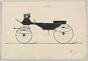 Caleche # 852, Brewster & Co. American, Graphite, pen and black ink, watercolor and gouache with metallic ink