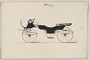 Caleche #1087, Brewster & Co. American, Pen and black ink, watercolor and gouache with gum arabic