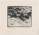 From Stalheim, Norway, Mons Breidvik Norwegian, Etching; proof