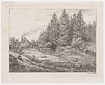Peasant's Hut at the Edge of a Forest, Johan Christian Dahl  Norwegian, Etching; second state of two