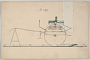 Design for Dog Cart, no. 437, Brewster & Co. (American, New York), Graphie, pen and black in, Watercolor and gouache
