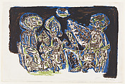 On the Silent Myth (Af den stumme myte), Opus 4b from "Spiralens Art Portfolio" (Spiralens Kunstmappe), Asger Jorn  Danish, Color lithograph